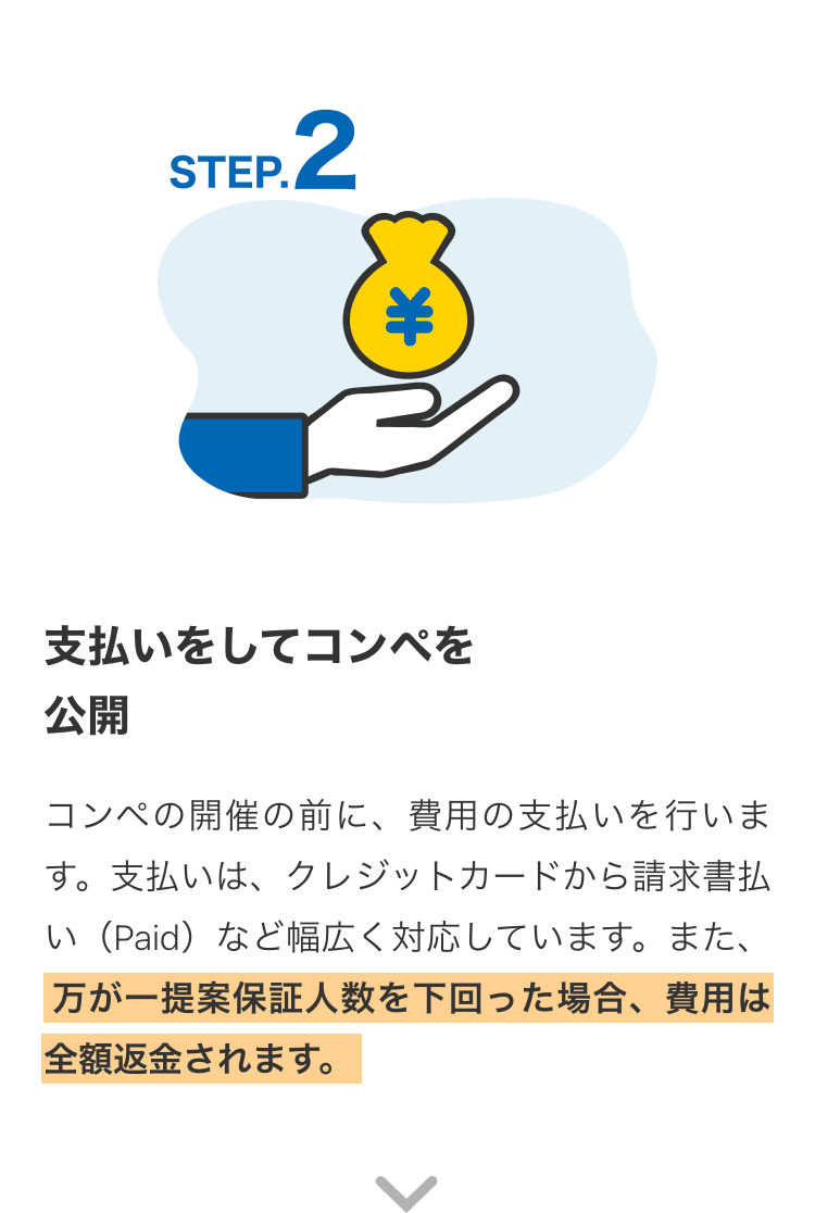 支払いをしてコンペを
公開