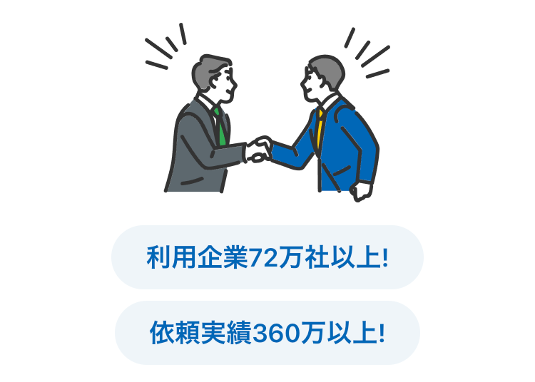 利用企業72万社以上!
依頼実績360万以上!